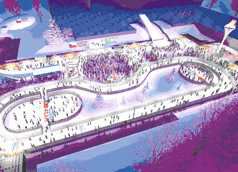 Vizualizace areálu, v němž se uskuteční Olympijský festival. 